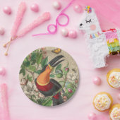 トゥーカンジャングルトロピカルバードビューティフルアンティーク ペーパープレート (パーティー)