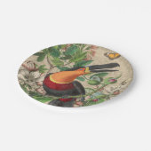 トゥーカンジャングルトロピカルバードビューティフルアンティーク ペーパープレート (アングル)