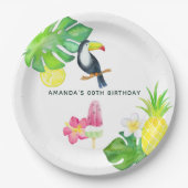 トゥーカントロピカルウォーターカラーサマーパーティー ペーパープレート (正面)