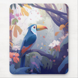 トゥーカンバードポートレート動物絵画の野生生物フリー マウスパッド