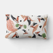 トゥーカンバード夏の熱帯緑の芸術 ランバークッション (裏面)