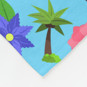 トゥーカンフラミンゴとアララのシームレスバードパターン フリースブランケット (角)