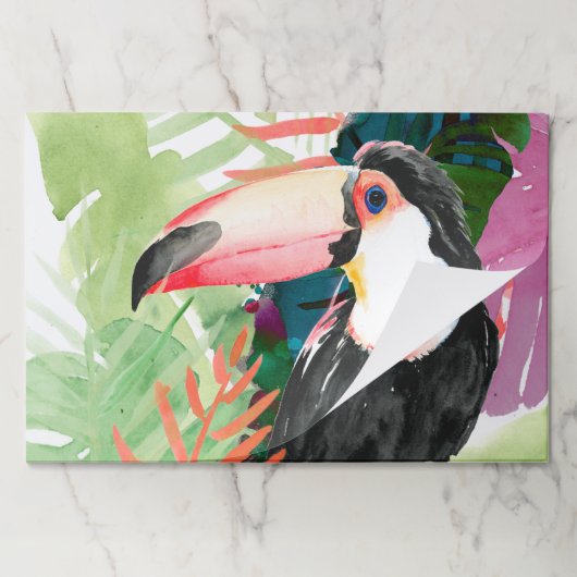 トゥーカンポートレートと熱帯葉ズ ペーパーパッド (折り畳み)