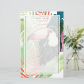 トゥーカンポートレートと熱帯葉ズ 便箋 (スタンド正面)