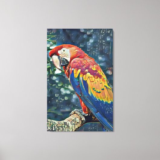 トゥーカンレスキュー牧場 – Macaw 絵画's キャンバスプリント (正面)