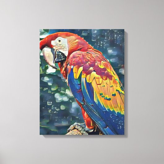トゥーカンレスキュー牧場 – Macaw 絵画's キャンバスプリント (正面)