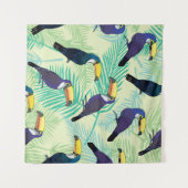 トゥーカンヴィンテージカラフルイラストレーション。 タペストリー (正面(横))