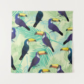 トゥーカンヴィンテージカラフルイラストレーション。 タペストリー (正面)