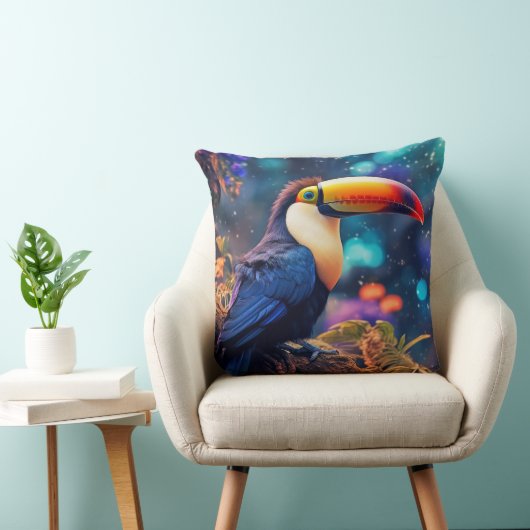 トゥーカン動物鳥獣の野原カラフル クッション (椅子)