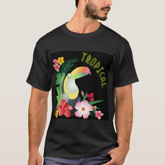 トゥーカン熱帯テーマグラフィック Tシャツ (正面)