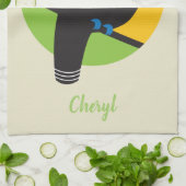 トゥーカン熱帯鳥アート キッチンタオル (折り畳み)