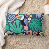 トゥーカン熱帯鳥フローラ腰枕 ランバークッション (ブランケット)