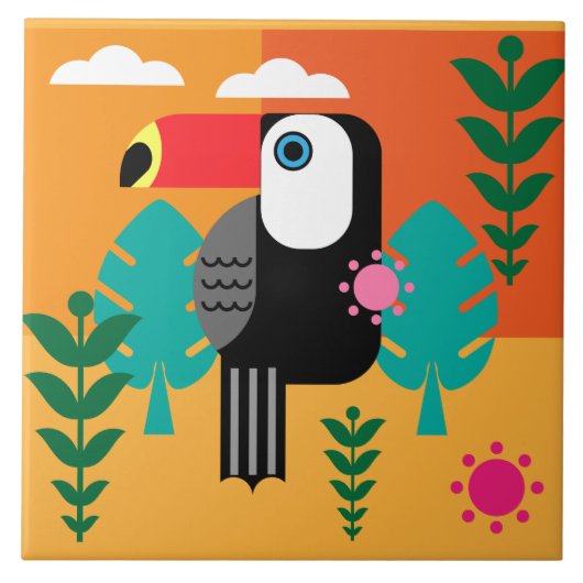 トゥーカン熱帯鳥 タイル (正面)