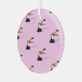 トゥーカン発表：トロピカルピンクの楽園 ガラスオーナメント (正面左)