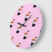 トゥーカン発表:トロピカルピンクの楽園 ラージ壁時計 (傾斜)