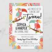 トゥーカン誕生日招待状シスターズガールトゥーカン 招待状 (正面/裏面)