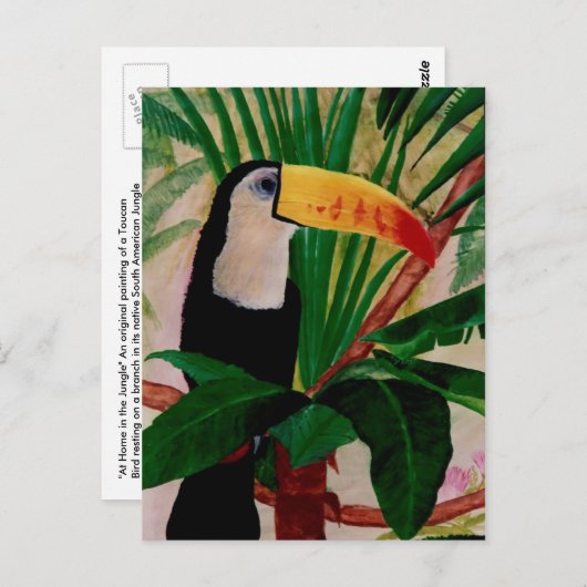 トゥーカン鳥獣アート南アメリカのはがき ポストカード (正面/裏面)