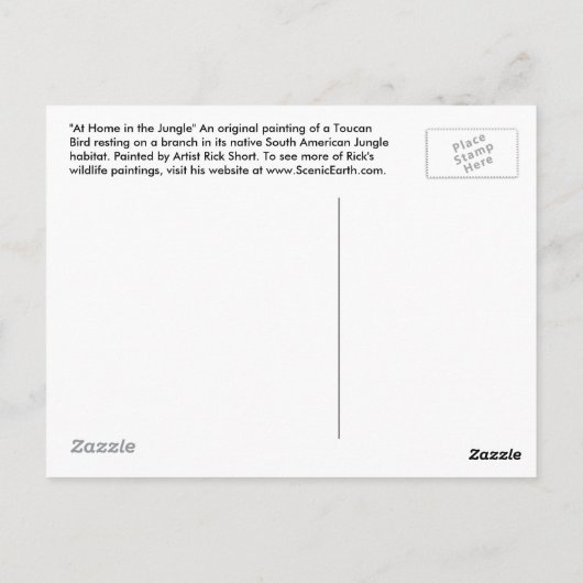 トゥーカン鳥獣アート南アメリカのはがき ポストカード (裏面)