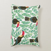 トゥーカン、熱帯葉の、装飾模様。 アクセントクッション (裏面(縦))