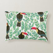 トゥーカン、熱帯葉の、装飾模様。 アクセントクッション (裏面)