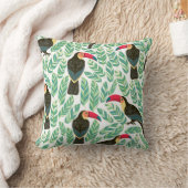 トゥーカン、熱帯葉の、装飾模様。 クッション (ブランケット)