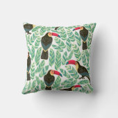 トゥーカン、熱帯葉の、装飾模様。 クッション (裏面)