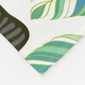 トゥーカン、熱帯葉の、装飾模様。 フリースブランケット (角)