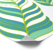 トゥーカン、熱帯葉の、装飾模様。 ポスター (角)