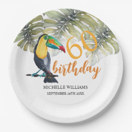 トゥーカ芸術的ン熱帯パーティー水彩 ペーパープレート