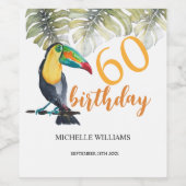 トゥーカ芸術的ン熱帯パーティー水彩 ワインラベル (シングルラベル)