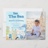 トゥーザシーサーフビーチ2歳の誕生日写真 招待状 (正面)