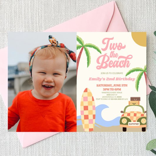 トゥーザビーチサーフ写真2nd誕生日パーティー 招待状