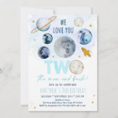 トゥーザムーンブルーゴールドスペースバースデー 招待状 (正面)