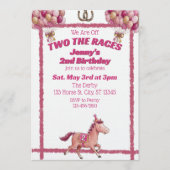 トゥーザレース ピンクの馬 2歳の誕生日 招待状 (正面)