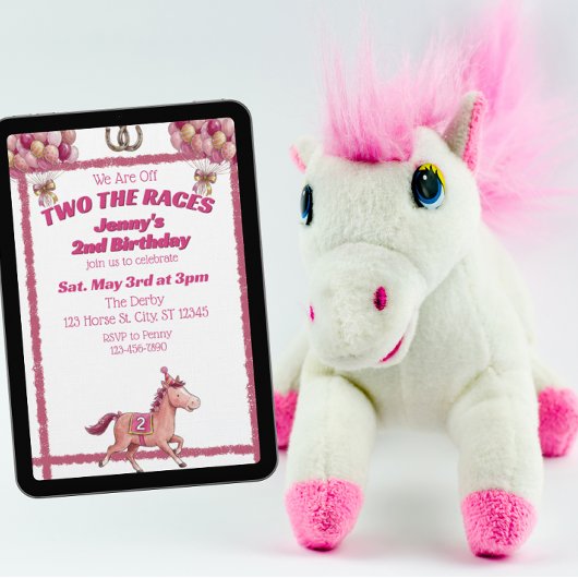 トゥーザレース ピンクの馬 2歳の誕生日 招待状