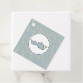 トゥーシークレジルブルー&金ゴールドブティックベビーシャワー フェイバータグ (インサイチュ)