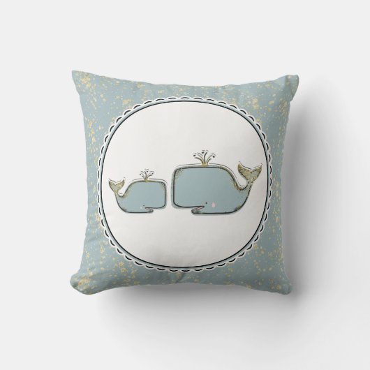 トゥーシークレジルブルー&金ゴールドブティック子供部屋 クッション (正面)