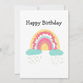 トゥーシーフルーティーレインボーハッピーバースデー 招待状 (正面)