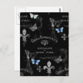 トゥージュールパリ蝶コラージポストカード ポストカード (正面/裏面)