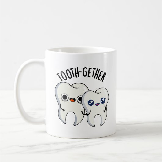 トゥースゲザー おもしろい歯のパロディ コーヒーマグカップ (左)