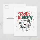 トゥースビーメリー 面白い歯科 歯医者 クリスマス インビテーションポストカード (正面/裏面)