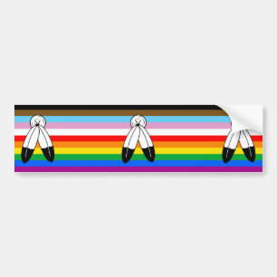 トゥースピリットLGBTQ+プログレスプライドフラッグ バンパーステッカー