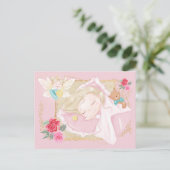 『トゥース・フェアリー・レターかわいい女の子寝枕コイン』 ポストカード (スタンド正面)