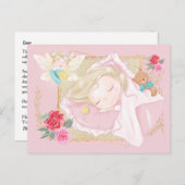 『トゥース・フェアリー・レターかわいい女の子寝枕コイン』 ポストカード (正面/裏面)