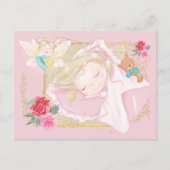『トゥース・フェアリー・レターかわいい女の子寝枕コイン』 ポストカード (正面)