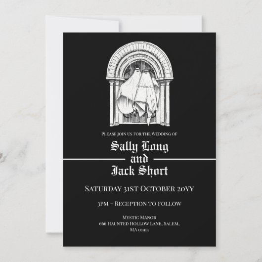トゥーズフォーエバー幽霊結婚式招待状 招待状 (正面)