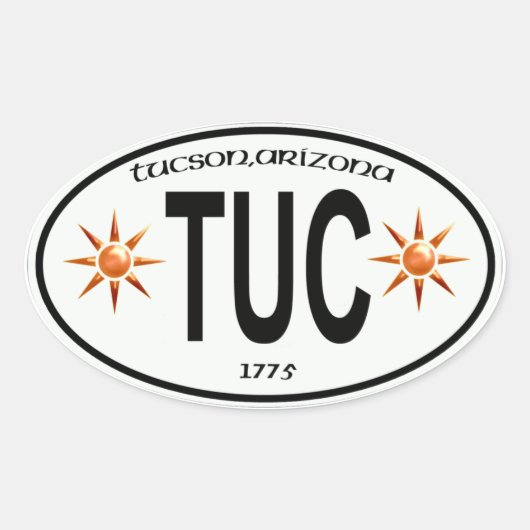 トゥーソンアリゾナ・シティラベル 楕円形シール (正面)