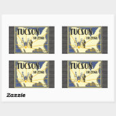 トゥーソンアリゾナThe Sunshine City,ヴィンテージ 長方形シール (シート)