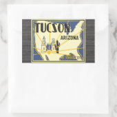 トゥーソンアリゾナThe Sunshine City,ヴィンテージ 長方形シール (バッグ)