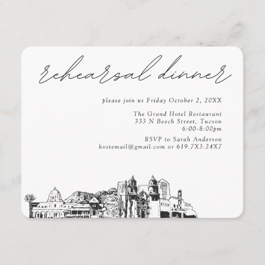 トゥーソン結婚のリハエレガントーサルディナー エンクロージャーカード (正面)